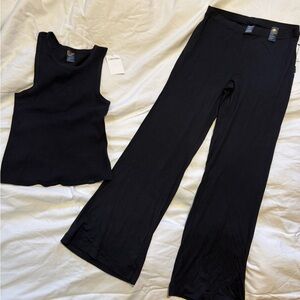 Calvin Klein Black Wide Leg Pants and Sleeveless Top Set